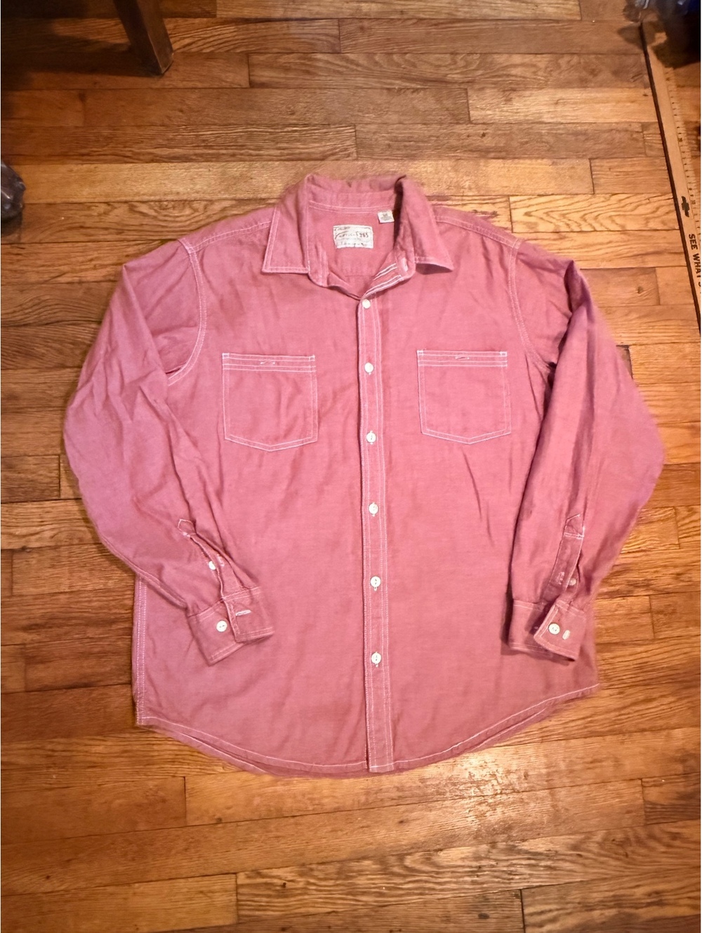 Article 365 Men's Long Sleeve Button-Up Shirt Size L Red